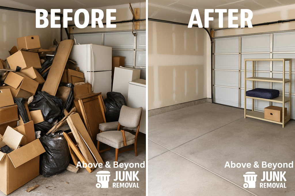 Above & Beyond Hauling and Junk Removal for same-day junk removal services in Las Vegas