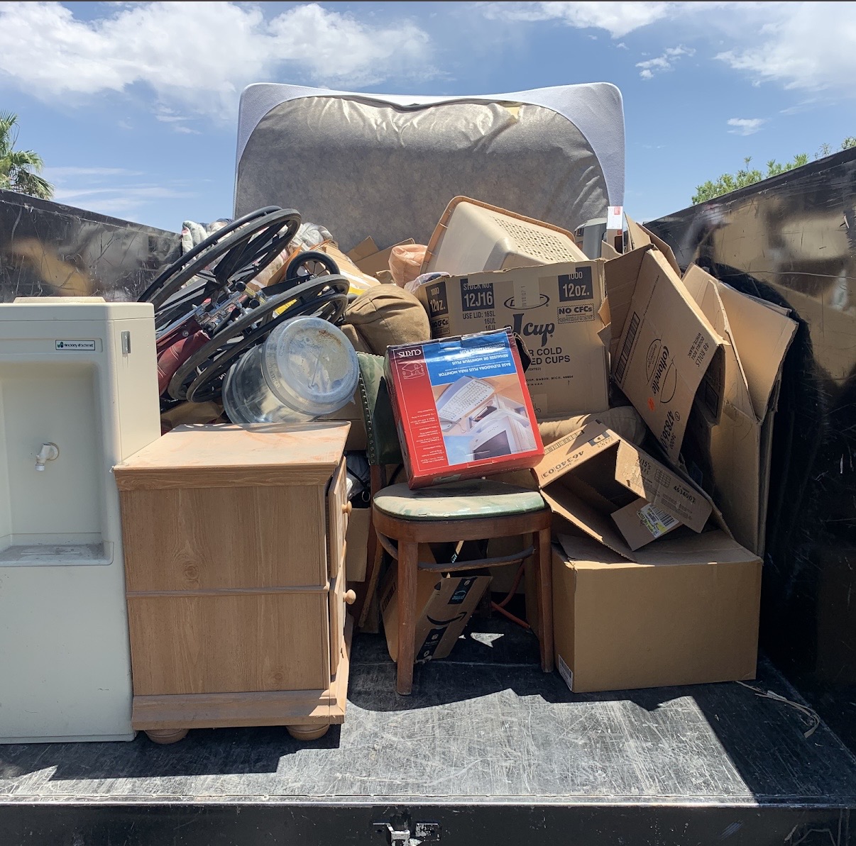 Full dump trailer load of household junk after Las Vegas pickup